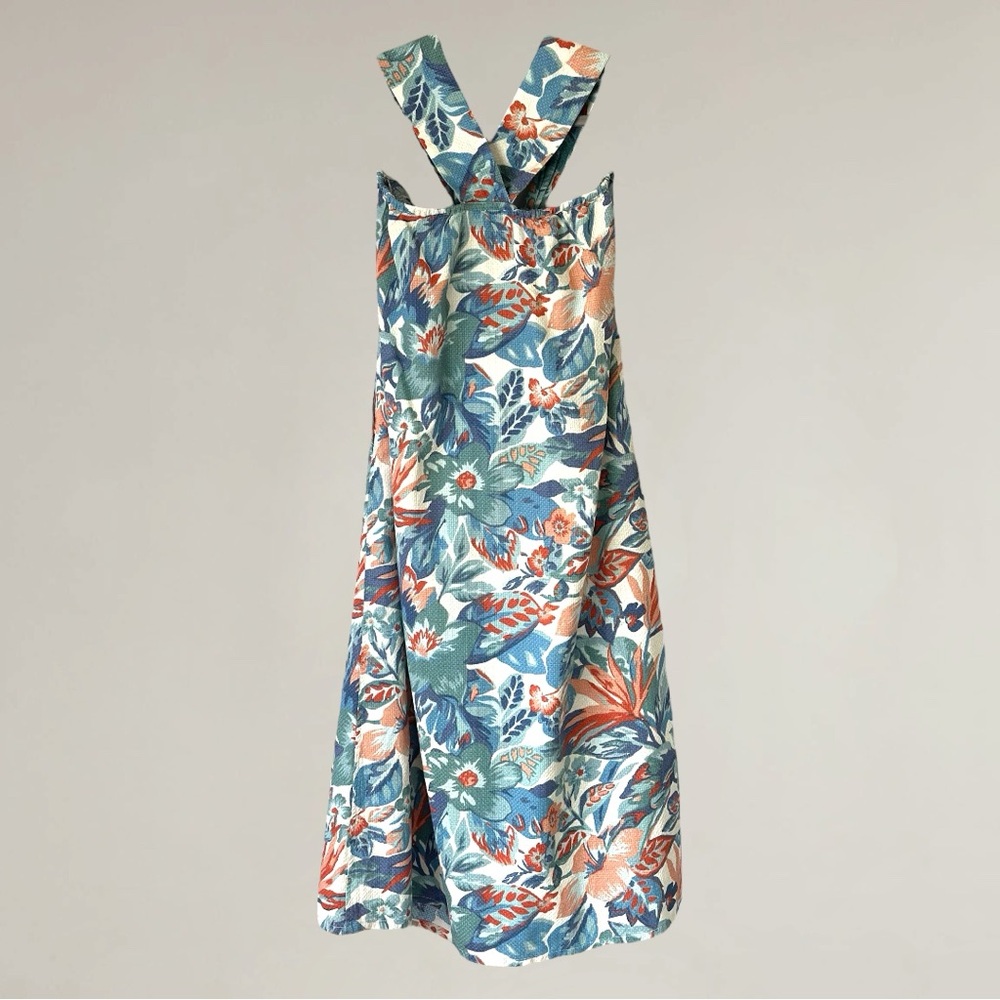 Faherty Blue Orange Bay Twist Halter Dress in Paradise Blossom Floral- Size M - Picture 5 of 10